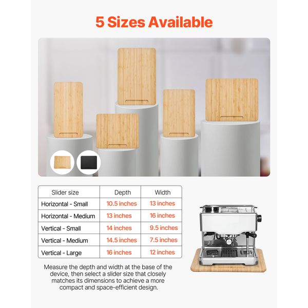 Appliance Slider, Small 10.5 x 13-inch, Rolling Sliding Tray with Rubber Wheels & Hollow Handle, Easy to Clean, Appliance Rolling Tray for Coffee Maker, Kitchen Countertop, Natural Wood - Image 8