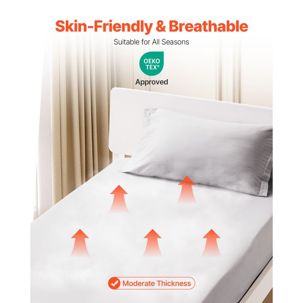 Fitted Sheet, 1 Set of 2 Pieces, Twin Size Elastic Fitted Sheet with High-Quality Microfiber, Wear-Resistant & Breathable Twin Fitted Sheet with Single-Sided Brushing, Fit for 15 in Mattress - Image 5