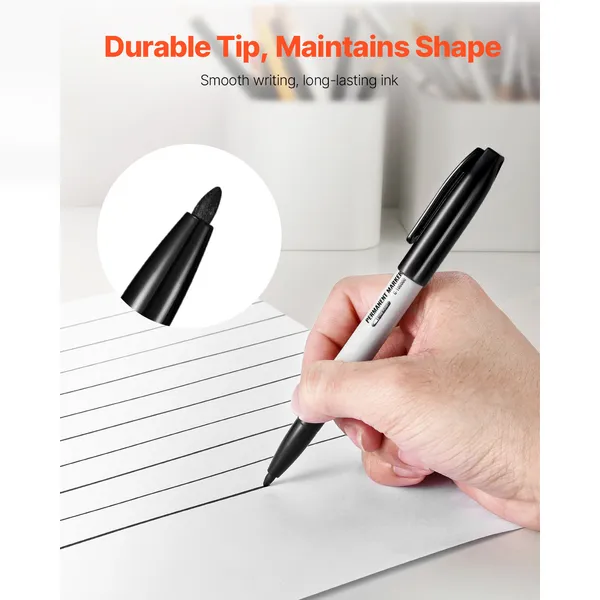 Permanent Markers, 36 Pack Black Permanent Marker Set, Quick Drying & Fade Resistant, Fine Point Markers for Plastic, Paper, Metal, and More - Image 4