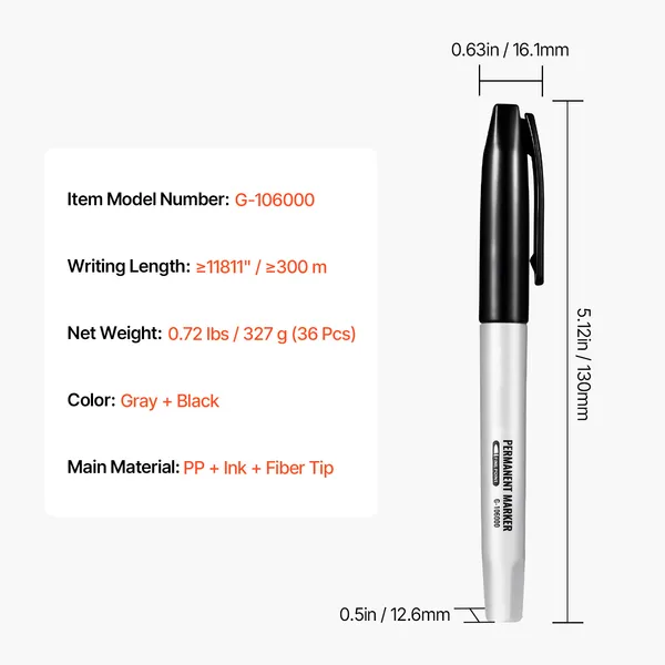 Permanent Markers, 36 Pack Black Permanent Marker Set, Quick Drying & Fade Resistant, Fine Point Markers for Plastic, Paper, Metal, and More - Image 8