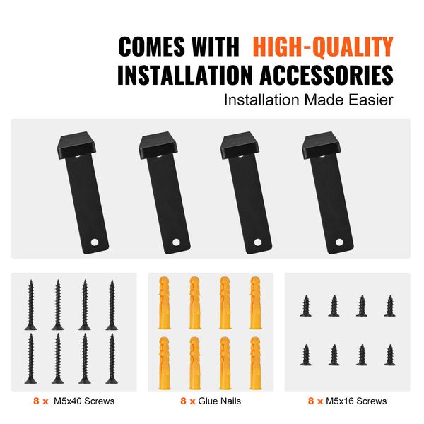 Shelf Bracket, Heavy Duty Floating Shelf Brackets 10 x 6 in, 4 Pcs Brackets for Shelves, 5mm Thick Matte Black L Shelf Bracket,Steel Shelving Brackets with 160 lbs Load Capacity - Image 7