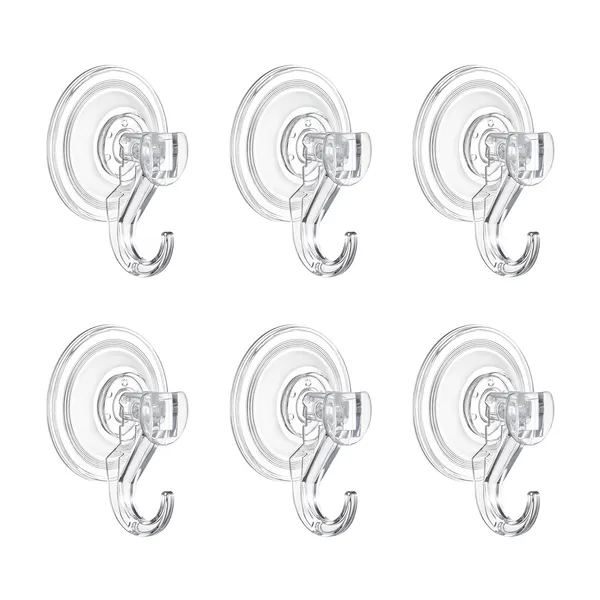 Suction Cup Hooks 6 Pack, 2.76 x 3.54 x 1.57 inch, 10 LBS Max Load Clear Shower Suction Cups, Strong and Reusable Heavy Duty Wall Holder, for Loofah, Towel, Glass, Window, Kitchen, Bathroom - Image 8