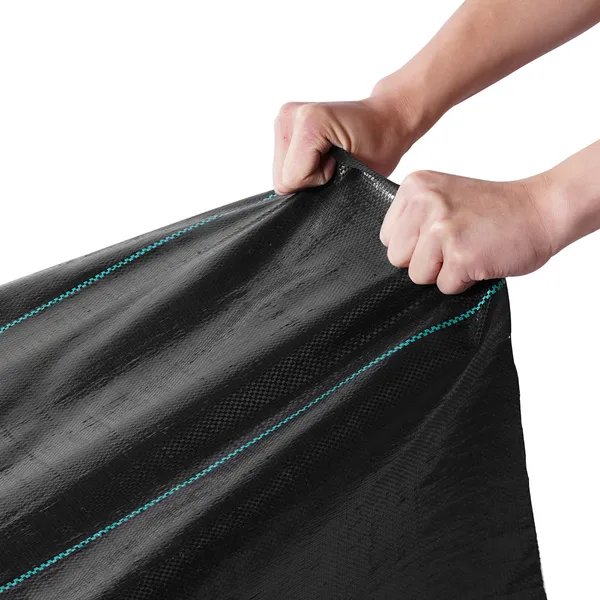 Weed Barrier Landscape Fabric, 4*50FT Heavy Duty Garden Weed Fabric, Woven PP Weed Control Fabric, Driveway Fabric, Geotextile Fabric for Landscaping, Ground Cover, Weed Blocker Weed Mat, Black - Image 5